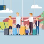 famille valises aéroport