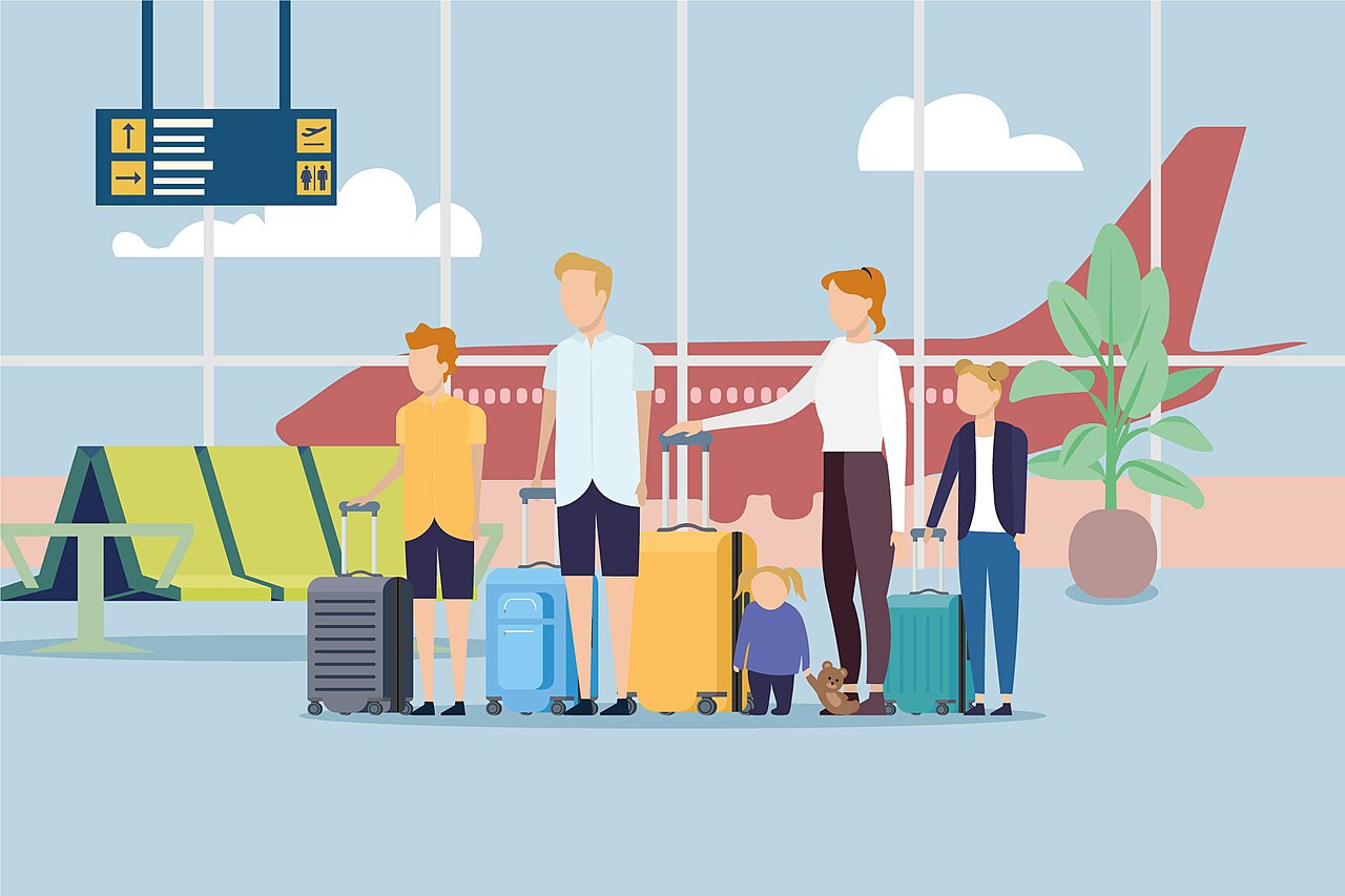 famille valises aéroport